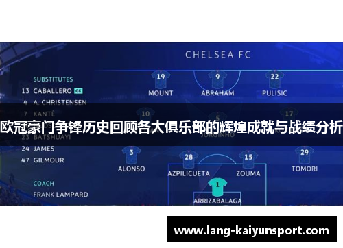 欧冠豪门争锋历史回顾各大俱乐部的辉煌成就与战绩分析